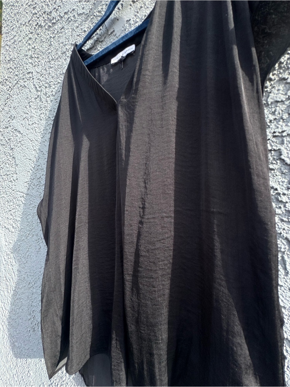 Maison d'Amélie Black V-Neck Short Sleeve Blouse Tunic Size M/L - Picture 5 of 7